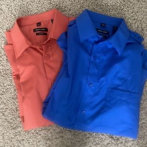 2 Men’s Dress Shirts. Size L slim fit. 16-16 1/2, 32/33